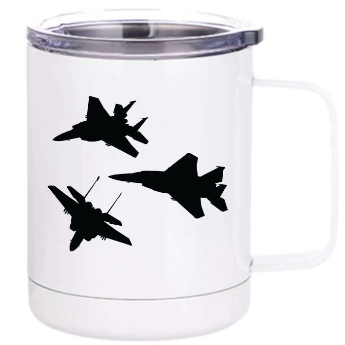 Military Fighter Jets Front & Back 12oz Stainless Steel Tumbler Cup