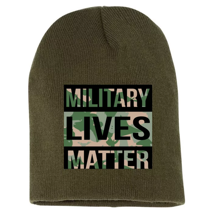 Military Lives Matter Short Acrylic Beanie