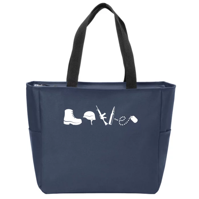 Military Love Zip Tote Bag