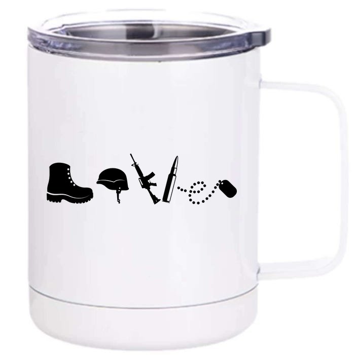 Military Love Front & Back 12oz Stainless Steel Tumbler Cup