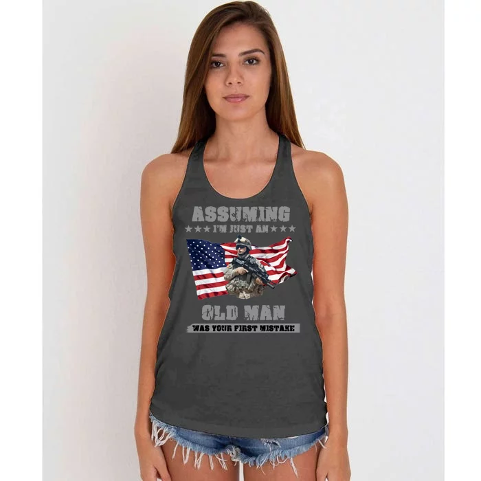 Military man shit Women's Knotted Racerback Tank