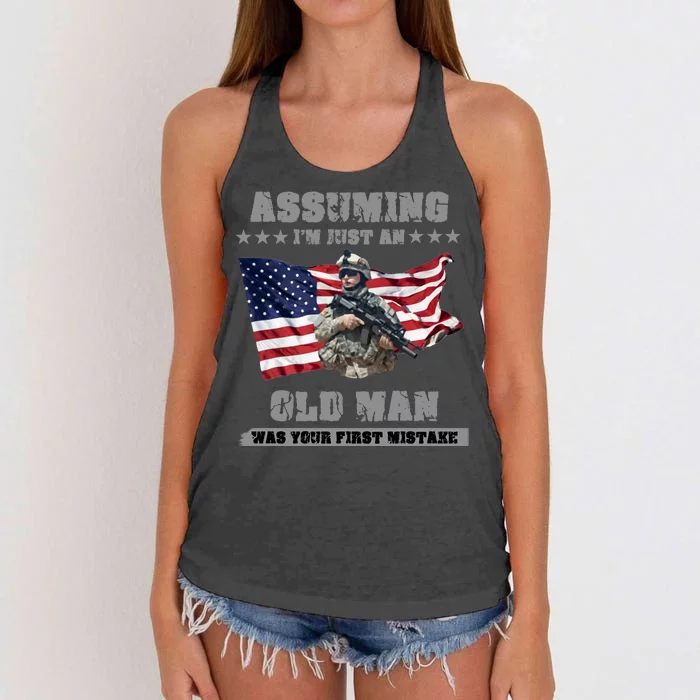 Military man shit Women's Knotted Racerback Tank