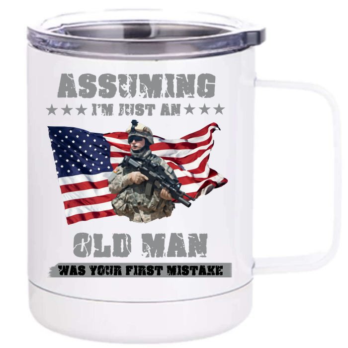 Military man shit Front & Back 12oz Stainless Steel Tumbler Cup