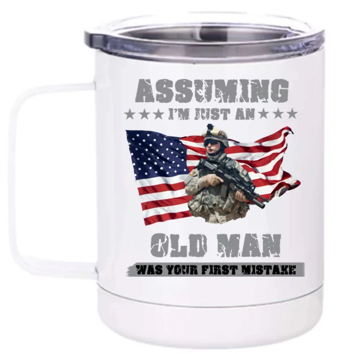 Military man shit Front & Back 12oz Stainless Steel Tumbler Cup