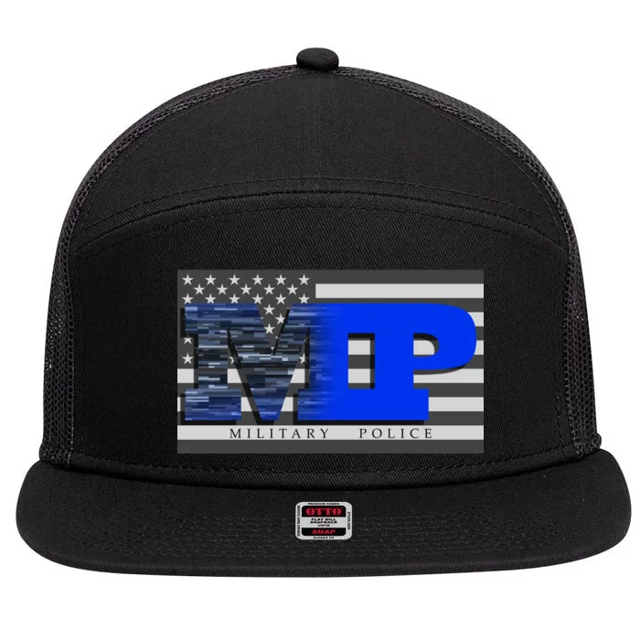 Military Police MP Flag 7 Panel Mesh Trucker Snapback Hat