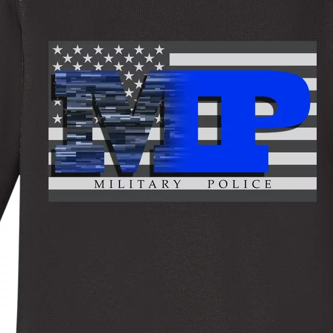 Military Police MP Flag Baby Long Sleeve Bodysuit