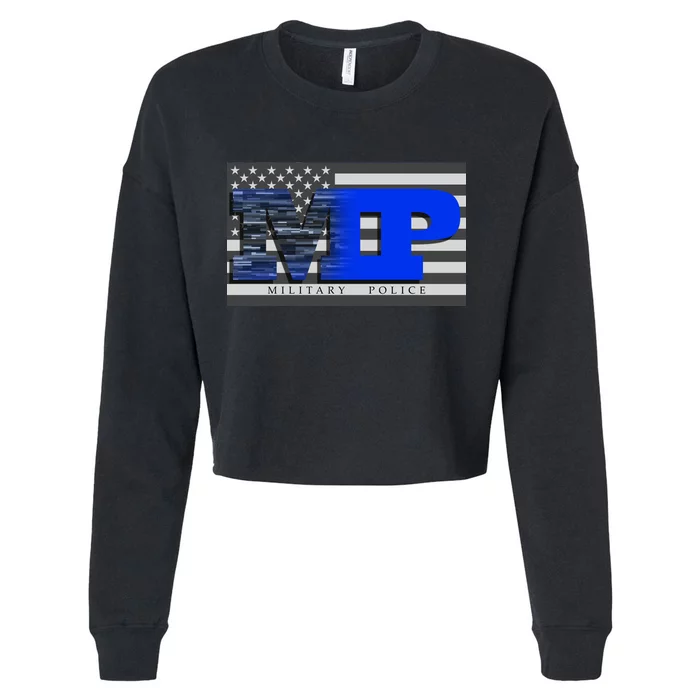 Military Police MP Flag Cropped Pullover Crew