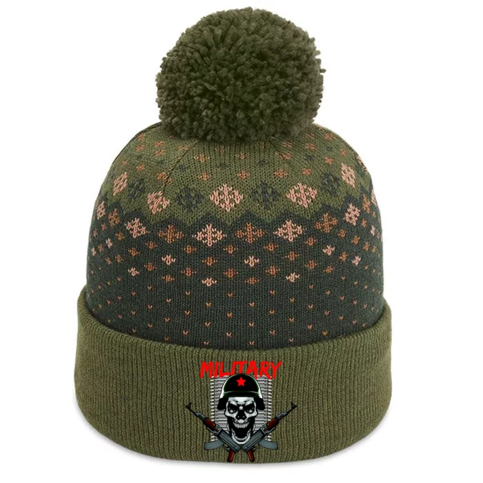 Military Skeleton The Baniff Cuffed Pom Beanie