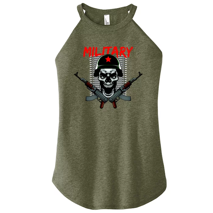 Military Skeleton Women’s Perfect Tri Rocker Tank