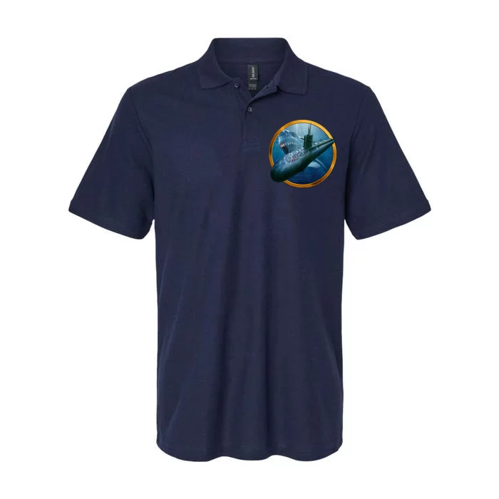 Military Submarine Shark Softstyle Adult Sport Polo