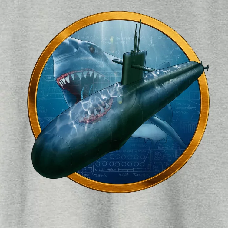 Military Submarine Shark Women's Crop Top Tee