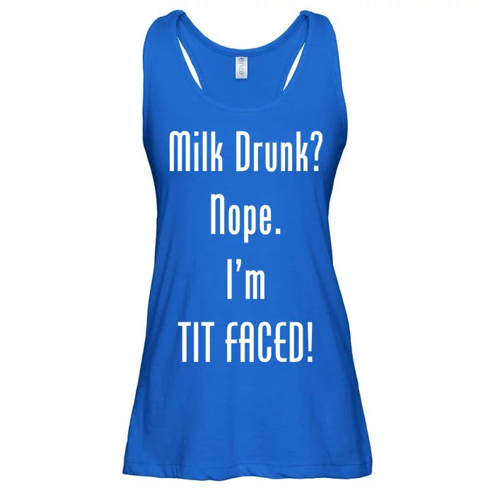 Milk Drunk Nope I'm Tit Faced Ladies Essential Flowy Tank