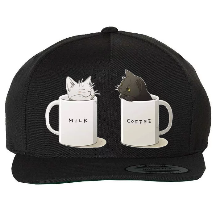 Milk N Coffee Kitties Wool Snapback Cap