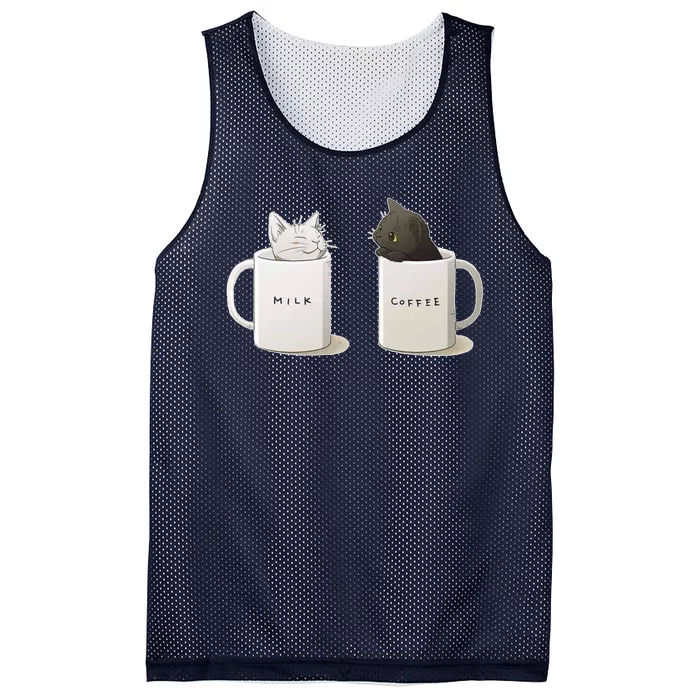 Milk N Coffee Kitties Mesh Reversible Basketball Jersey Tank