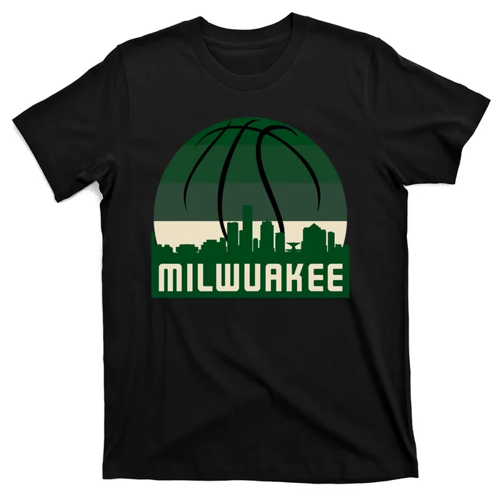 Milwaukee Basketball City Skyline T-Shirt