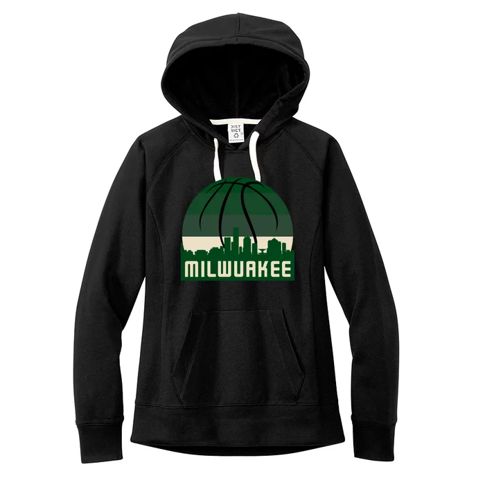 Milwaukee Basketball City Skyline Women's Fleece Hoodie