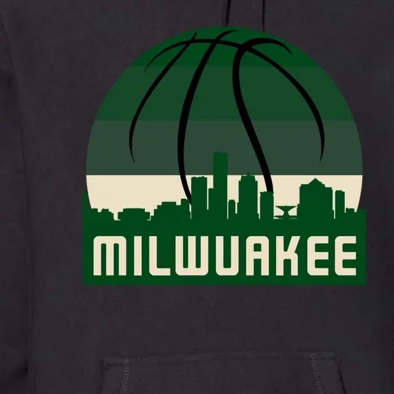 Milwaukee Basketball City Skyline Premium Hoodie