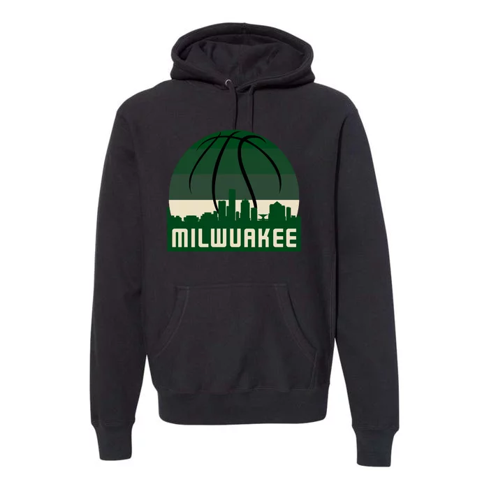 Milwaukee Basketball City Skyline Premium Hoodie