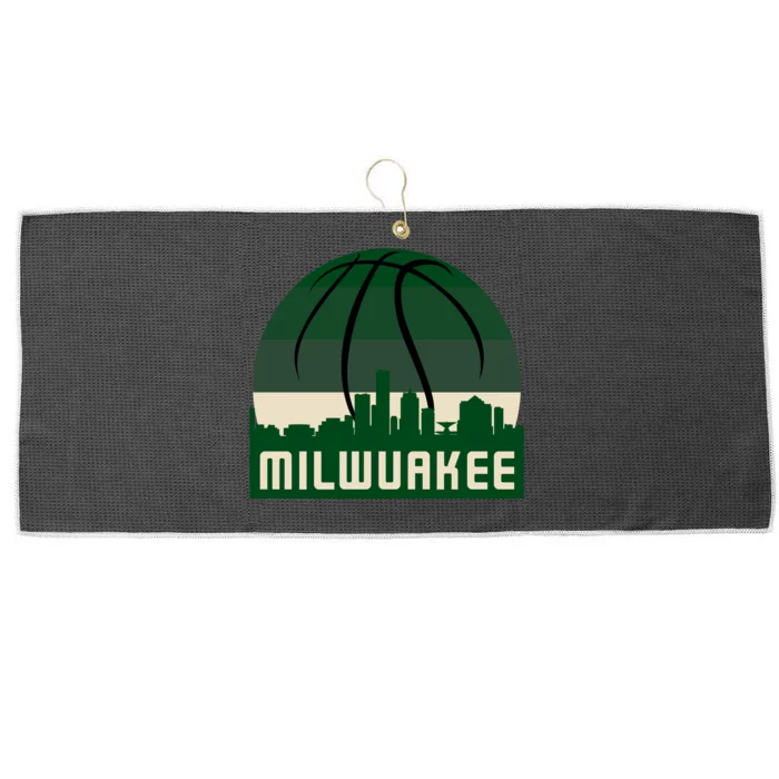 Milwaukee Basketball City Skyline Large Microfiber Waffle Golf Towel