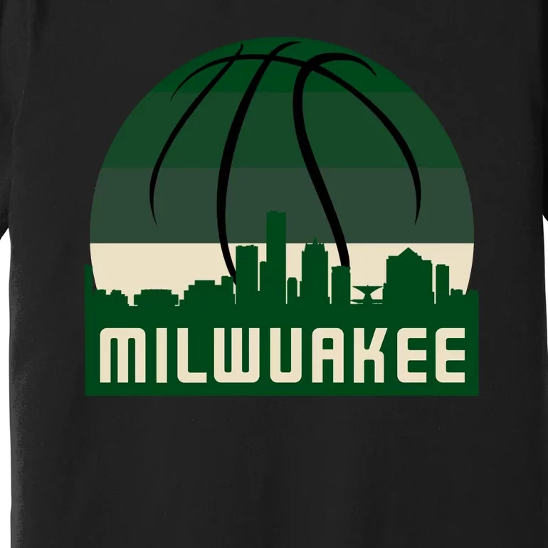 Milwaukee Basketball City Skyline Premium T-Shirt