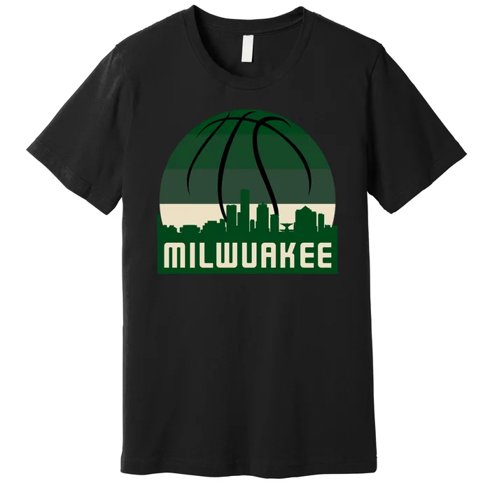 Milwaukee Basketball City Skyline Premium T-Shirt