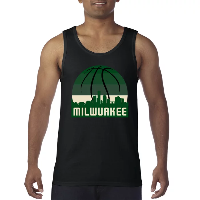 Milwaukee Basketball City Skyline Tank Top