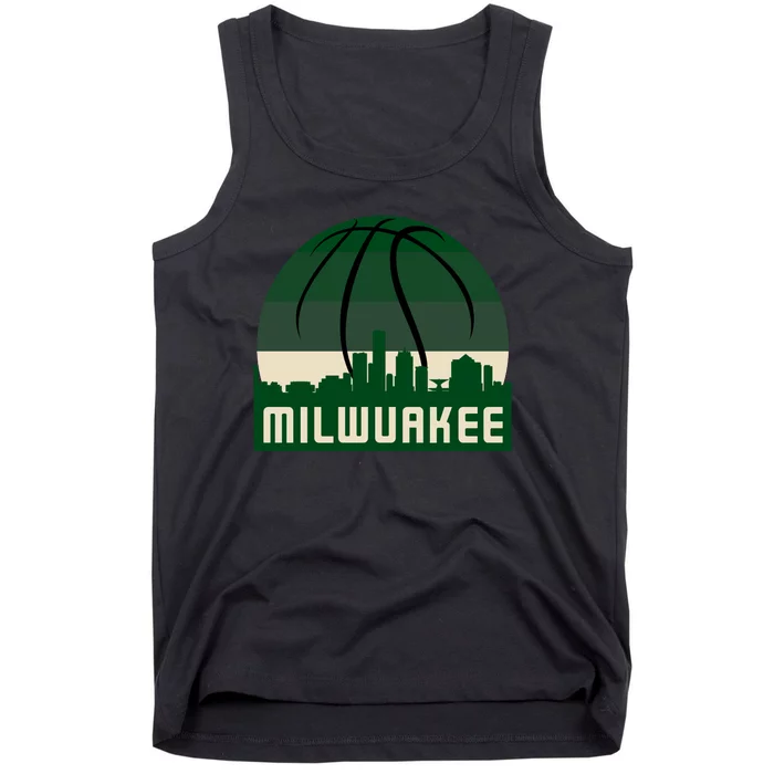 Milwaukee Basketball City Skyline Tank Top