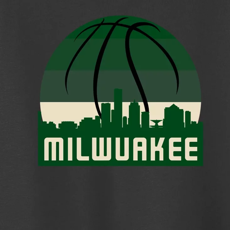 Milwaukee Basketball City Skyline Toddler T-Shirt