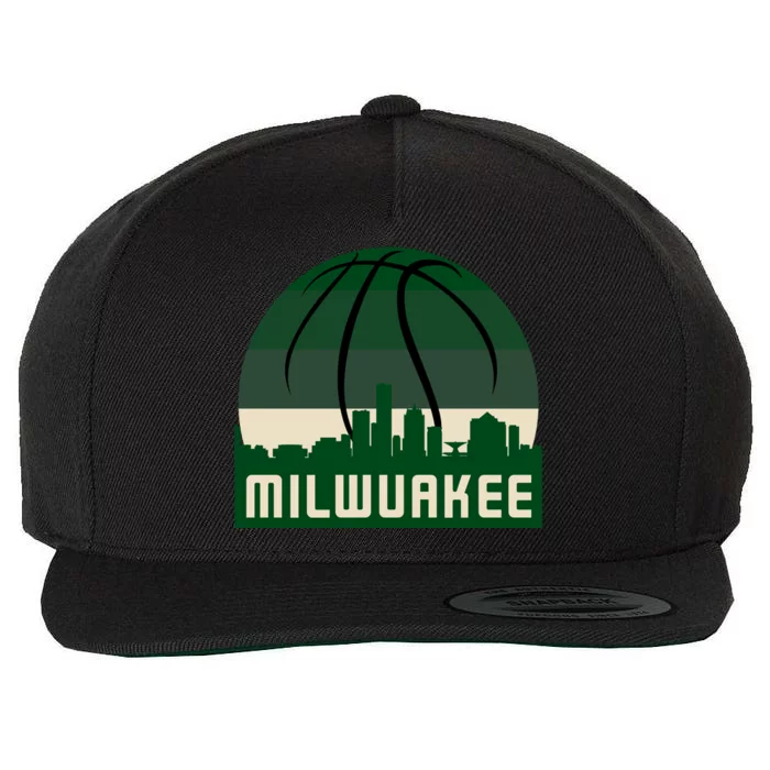 Milwaukee Basketball City Skyline Wool Snapback Cap