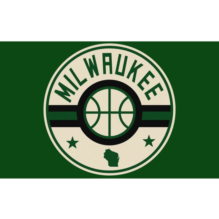 Milwaukee Basketball Stars And Stripes Wisconsin Map Bumper Sticker