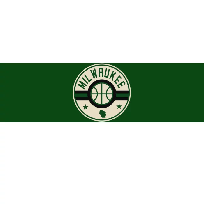 Milwaukee Basketball Stars And Stripes Wisconsin Map Bumper Sticker