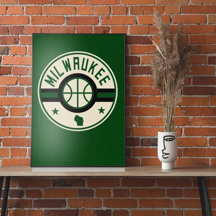 Milwaukee Basketball Stars And Stripes Wisconsin Map Poster