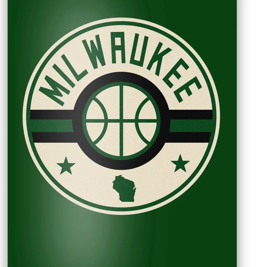 Milwaukee Basketball Stars And Stripes Wisconsin Map Poster