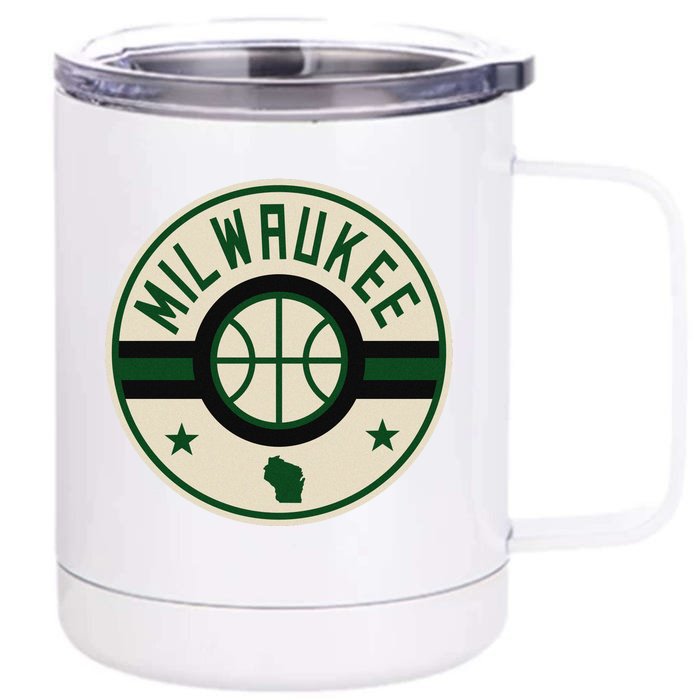 Milwaukee Basketball Stars And Stripes Wisconsin Map Front & Back 12oz Stainless Steel Tumbler Cup