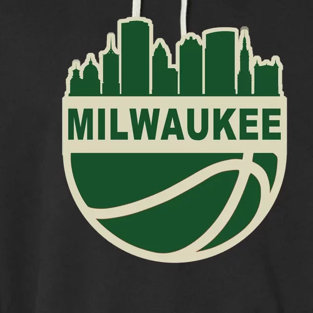 Milwaukee Basketball Wisconsin Cityscape Garment-Dyed Fleece Hoodie