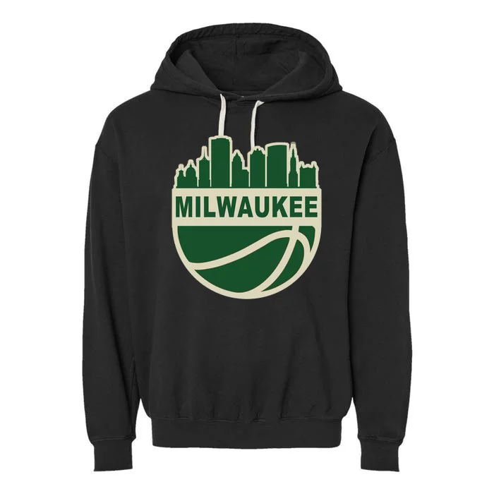 Milwaukee Basketball Wisconsin Cityscape Garment-Dyed Fleece Hoodie