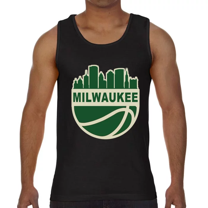 Milwaukee Basketball Wisconsin Cityscape Comfort Colors® Tank Top