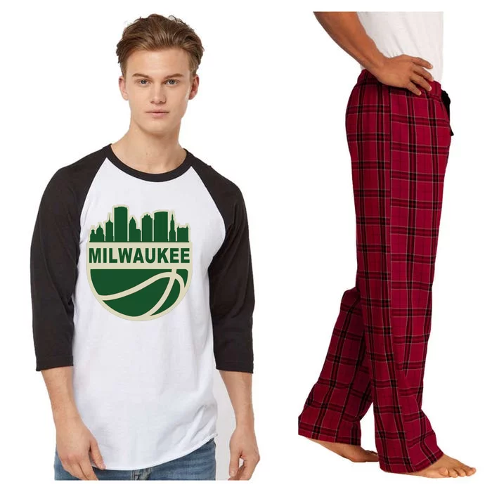 Milwaukee Basketball Wisconsin Cityscape Raglan Sleeve Pajama Set