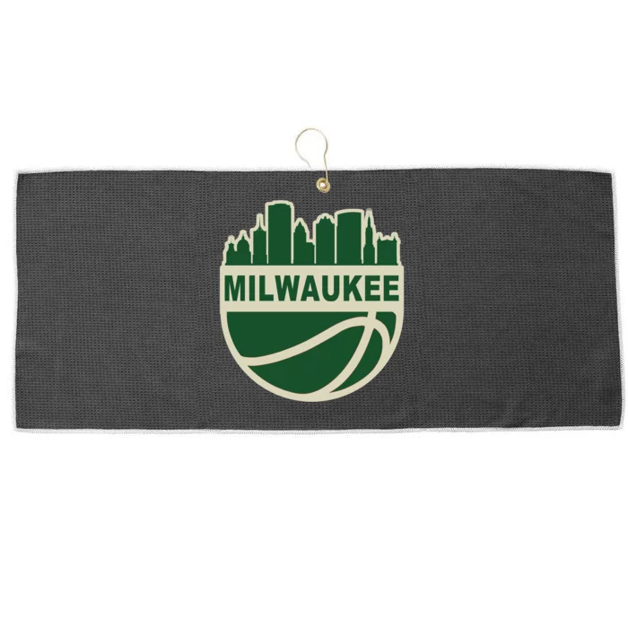 Milwaukee Basketball Wisconsin Cityscape Large Microfiber Waffle Golf Towel