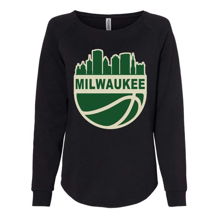 Milwaukee Basketball Wisconsin Cityscape Womens California Wash Sweatshirt