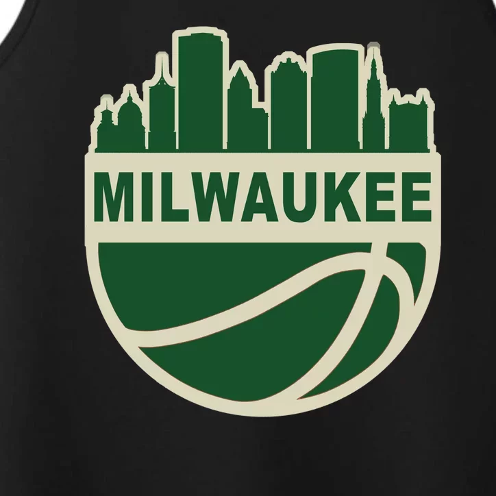 Milwaukee Basketball Wisconsin Cityscape Performance Tank