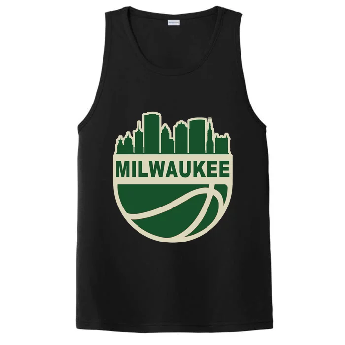 Milwaukee Basketball Wisconsin Cityscape Performance Tank