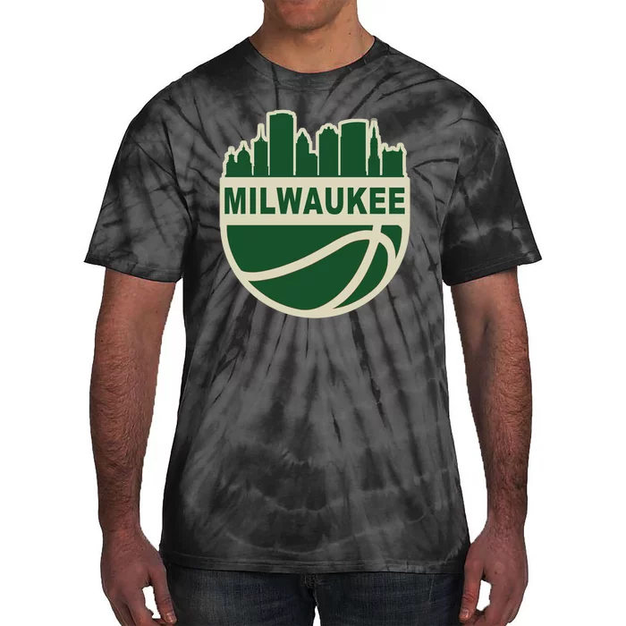 Milwaukee Basketball Wisconsin Cityscape Tie-Dye T-Shirt