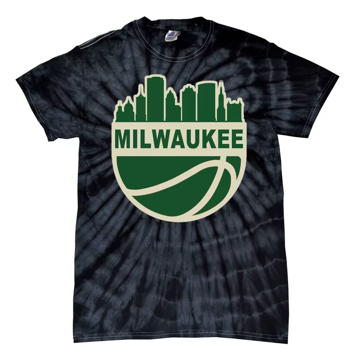 Milwaukee Basketball Wisconsin Cityscape Tie-Dye T-Shirt