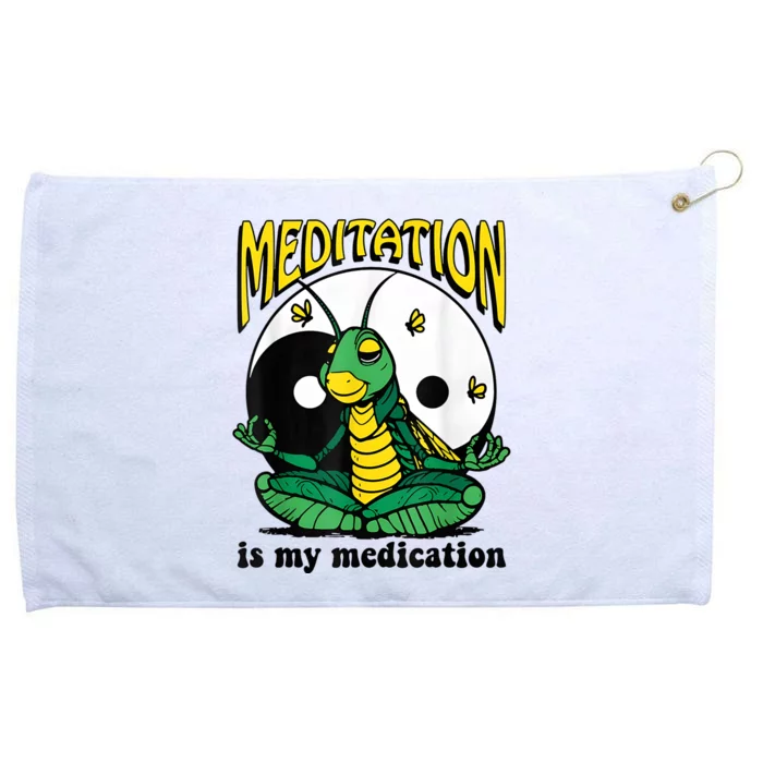 Meditation Is My Medication Yoga Grommeted Golf Towel