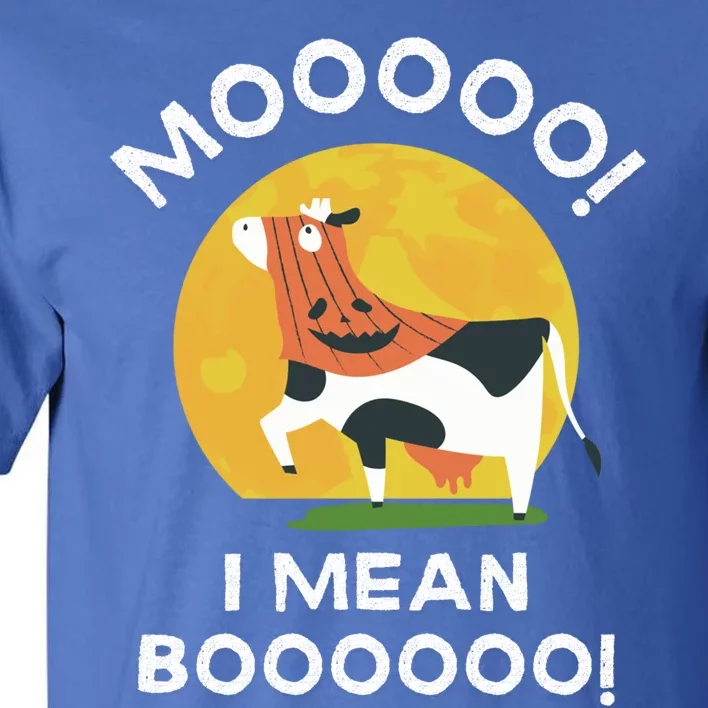 Moo I Mean Boo Cow Ghost Gift Funny Ghost Cow Costume For Gift Tall T-Shirt