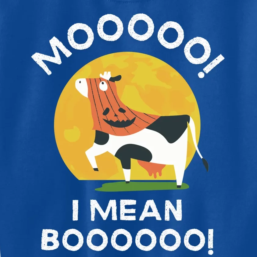 Moo I Mean Boo Cow Ghost Gift Funny Ghost Cow Costume For Gift Kids Sweatshirt