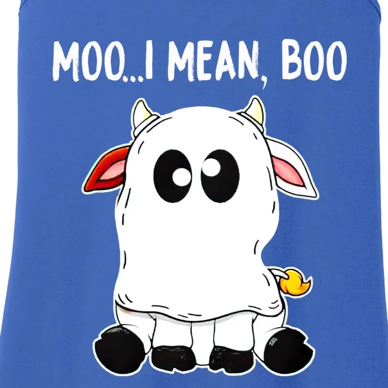 Moo I Mean Boo Cow Ghost Halloween Funny Gift Ladies Essential Tank