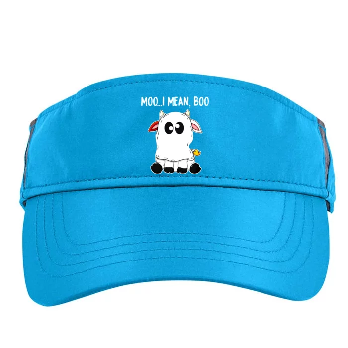 Moo I Mean Boo Cow Ghost Halloween Funny Gift Adult Drive Performance Visor