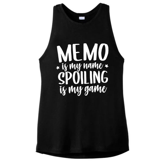 Memo Is My Name Spoiling Is My Game Mothers Day Idea Memo Cute Gift Ladies Tri-Blend Wicking Tank